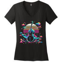 Double Bass Player Bassist Contrabassist Women's V-Neck T-Shirt