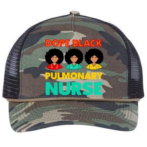 Dope Black Pulmonary Nurse Melanated Black History Nursing Gift Retro Rope Trucker Hat Cap