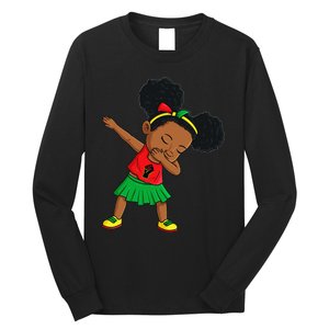 Dabbing Black Princess Cute Juneteenth Brown Skin Long Sleeve Shirt