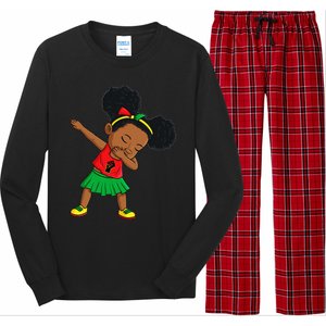 Dabbing Black Princess Cute Juneteenth Brown Skin Long Sleeve Pajama Set