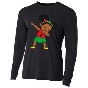 Dabbing Black Princess Cute Juneteenth Brown Skin Cooling Performance Long Sleeve Crew