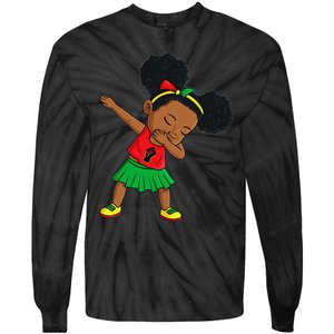 Dabbing Black Princess Cute Juneteenth Brown Skin Tie-Dye Long Sleeve Shirt