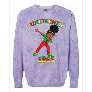 Dabbing Black Princess Juneteenth 1865 Brown Skin Colorblast Crewneck Sweatshirt