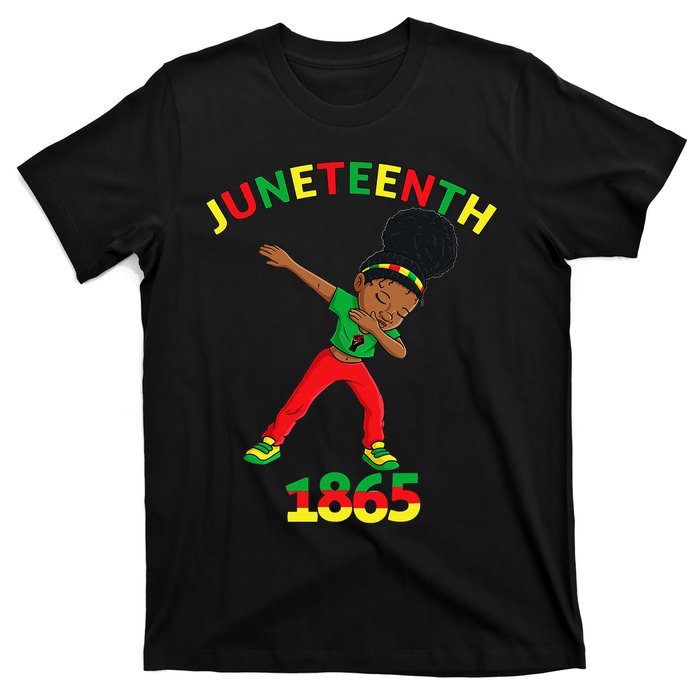 Dabbing Black Princess Juneteenth 1865 Brown Skin T-Shirt