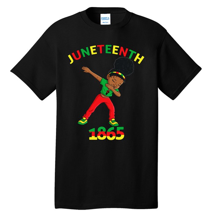 Dabbing Black Princess Juneteenth 1865 Brown Skin Tall T-Shirt