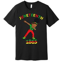 Dabbing Black Princess Juneteenth 1865 Brown Skin Premium T-Shirt