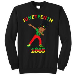 Dabbing Black Princess Juneteenth 1865 Brown Skin Tall Sweatshirt