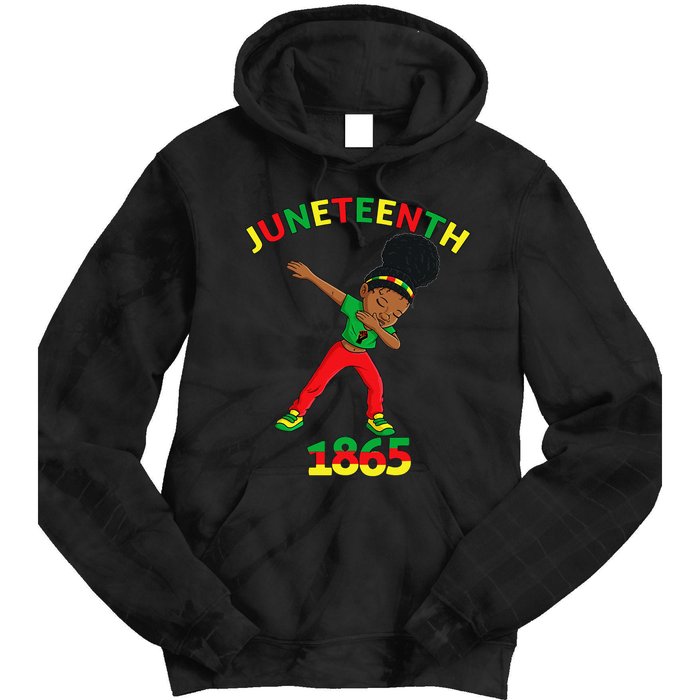 Dabbing Black Princess Juneteenth 1865 Brown Skin Tie Dye Hoodie