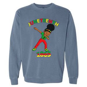 Dabbing Black Princess Juneteenth 1865 Brown Skin Garment-Dyed Sweatshirt