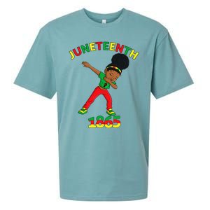 Dabbing Black Princess Juneteenth 1865 Brown Skin Sueded Cloud Jersey T-Shirt