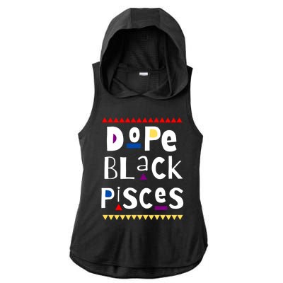 Dope Black Pisces Gift Ladies PosiCharge Tri-Blend Wicking Draft Hoodie Tank