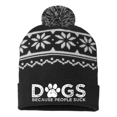 Dogs Because People Suck USA-Made Snowflake Beanie