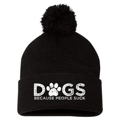 Dogs Because People Suck Pom Pom 12in Knit Beanie