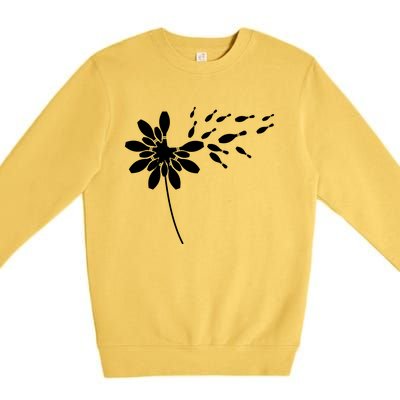 Dandelion Bowling Pin Gift For Bowling Player Bowling Gift Premium Crewneck Sweatshirt