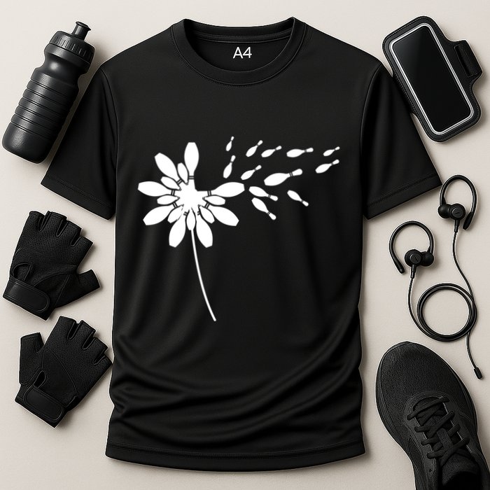 Dandelion Bowling Pin Gift For Bowling Player Bowling Gift Cooling Performance Crew T-Shirt