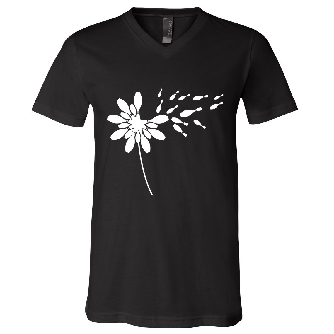Dandelion Bowling Pin Gift For Bowling Player Bowling Gift V-Neck T-Shirt