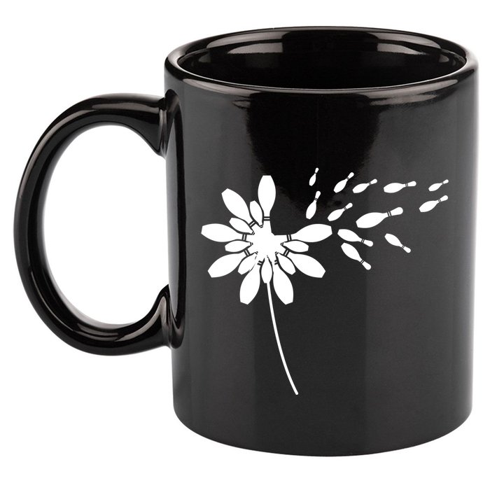 Dandelion Bowling Pin Gift For Bowling Player Bowling Gift 11oz C Handle Ceramic Mug