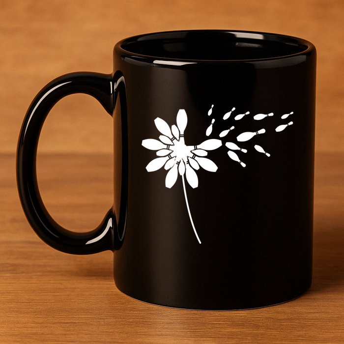 Dandelion Bowling Pin Gift For Bowling Player Bowling Gift 11oz C Handle Ceramic Mug