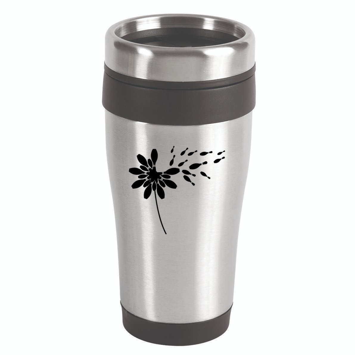 Dandelion Bowling Pin Gift For Bowling Player Bowling Gift 16oz Travel Tumbler