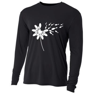 Dandelion Bowling Pin Gift For Bowling Player Bowling Gift Cooling Performance Long Sleeve Crew