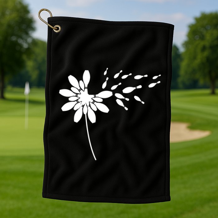 Dandelion Bowling Pin Gift For Bowling Player Bowling Gift Golf Towel
