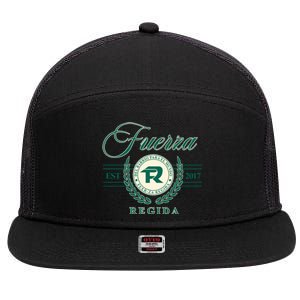 Del Barrio Para El Mundo Fuerza Regida 7 Panel Mesh Trucker Snapback Hat