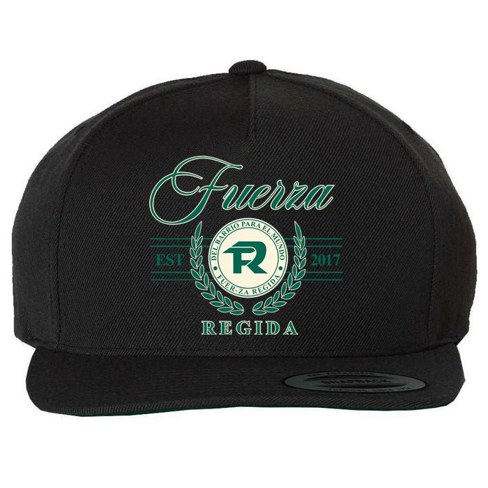 Del Barrio Para El Mundo Fuerza Regida Wool Snapback Cap