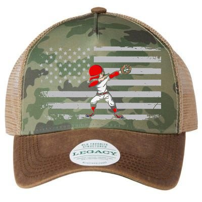 Dabbing Baseball Player 4th of July Baseballer Legacy Tie Dye Trucker Hat
