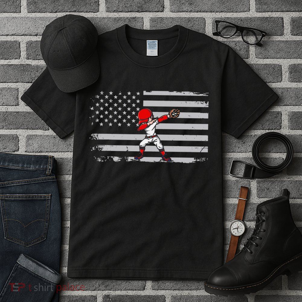 Dabbing Baseball Player 4th of July Baseballer Tall T-Shirt