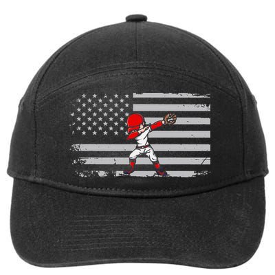 Dabbing Baseball Player 4th of July Baseballer 7-Panel Snapback Hat