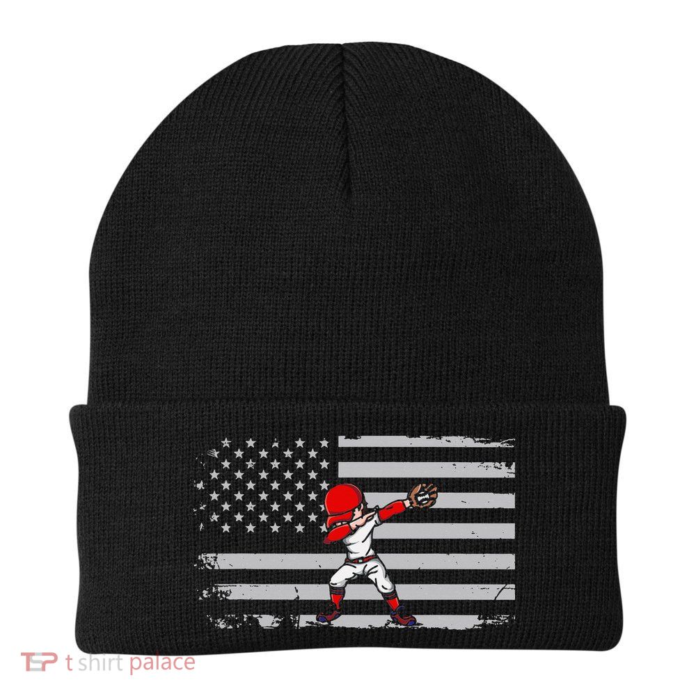 Dabbing Baseball Player 4th of July Baseballer Beanie