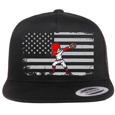 Dabbing Baseball Player 4th of July Baseballer Flatbill Hat