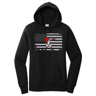 Dabbing Baseball Player 4th of July Baseballer Women's Pullover Hoodie