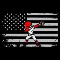 Dabbing Baseball Player 4th of July Baseballer Magnet