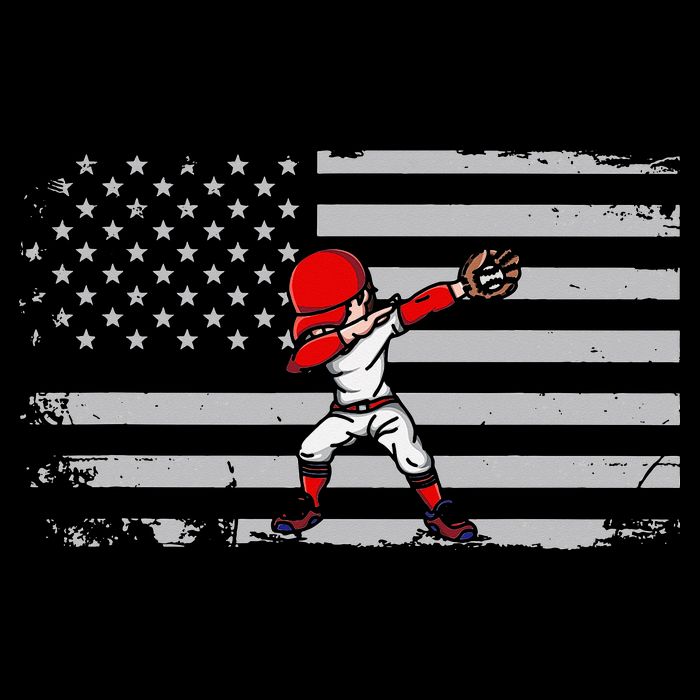 Dabbing Baseball Player 4th of July Baseballer Magnet