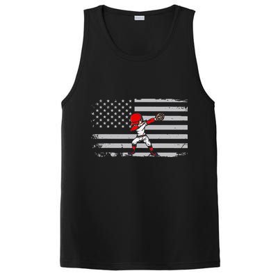 Dabbing Baseball Player 4th of July Baseballer PosiCharge Competitor Tank