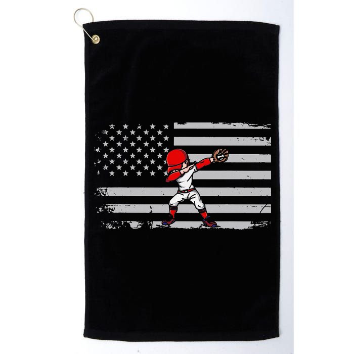 Dabbing Baseball Player 4th of July Baseballer Golf Towel