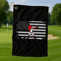 Dabbing Baseball Player 4th of July Baseballer Golf Towel