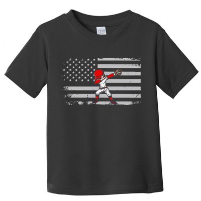 Dabbing Baseball Player 4th of July Baseballer Toddler T-Shirt