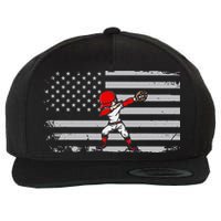 Dabbing Baseball Player 4th of July Baseballer Wool Snapback Cap