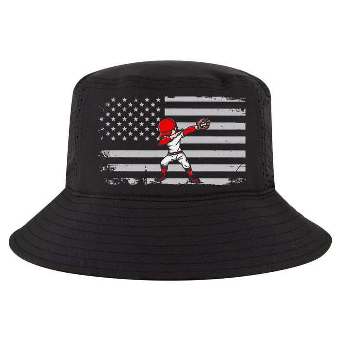 Dabbing Baseball Player 4th of July Baseballer Sport Athlete Cool Comfort Performance Bucket Hat
