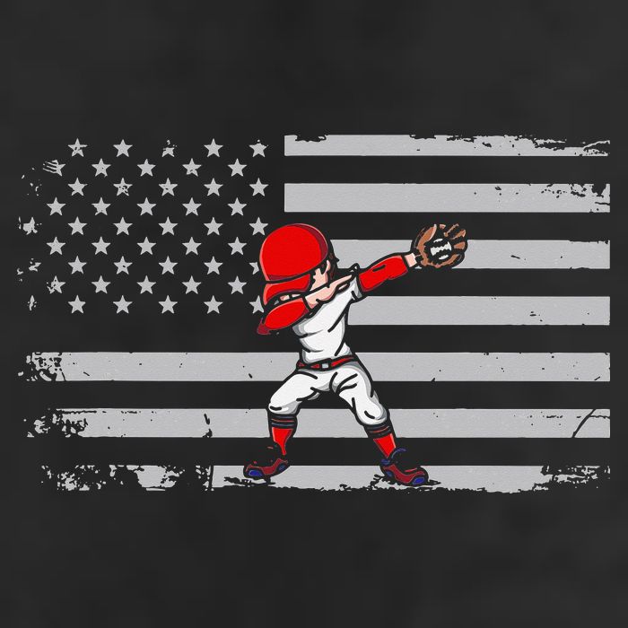 Dabbing Baseball Player 4th of July Baseballer Sport Athlete Cool Comfort Performance Bucket Hat