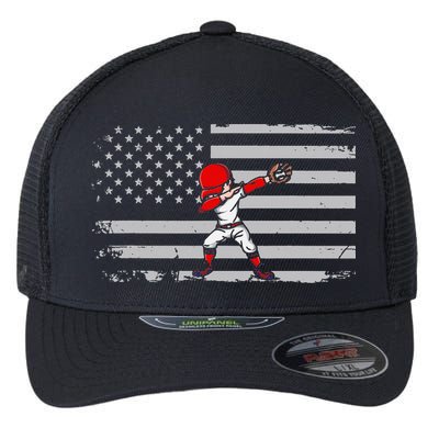 Dabbing Baseball Player 4th of July Baseballer Sport Athlete Flexfit Unipanel Trucker Cap