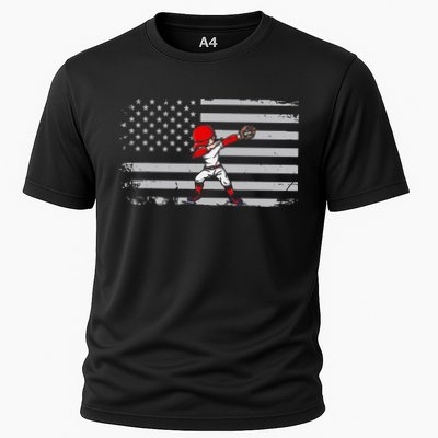 Dabbing Baseball Player 4th of July Baseballer Sport Athlete Performance Shirt