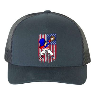 Dabbing Baseball Player 4th Of July American Flag Cute Gift Yupoong Adult 5-Panel Trucker Hat