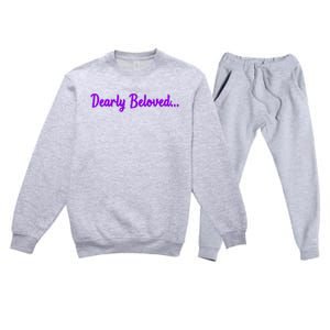 Dearly Beloved Purple 80s Retro Concert 1980S Premium Crewneck Sweatsuit Set