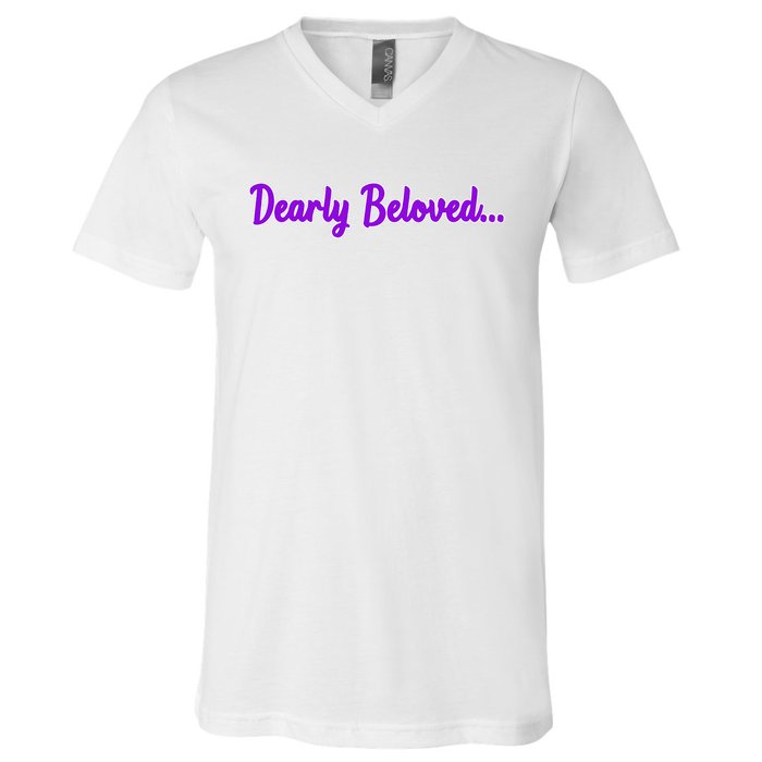 Dearly Beloved Purple 80s Retro Concert 1980S V-Neck T-Shirt