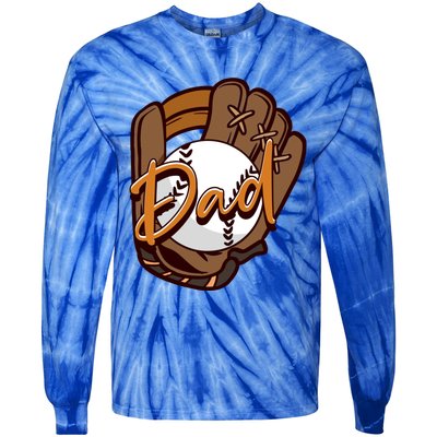 Dad Baseball Players Pitcher Father's Day Great Gift Tie-Dye Long Sleeve Shirt