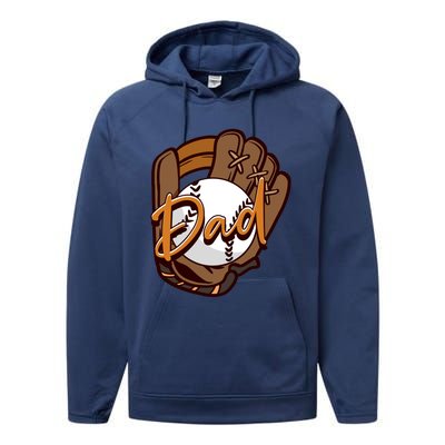 Dad Baseball Players Pitcher Father's Day Great Gift Performance Fleece Hoodie