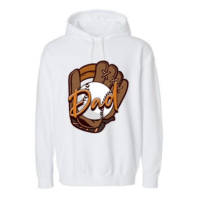 Dad Baseball Players Pitcher Father's Day Great Gift Garment-Dyed Fleece Hoodie